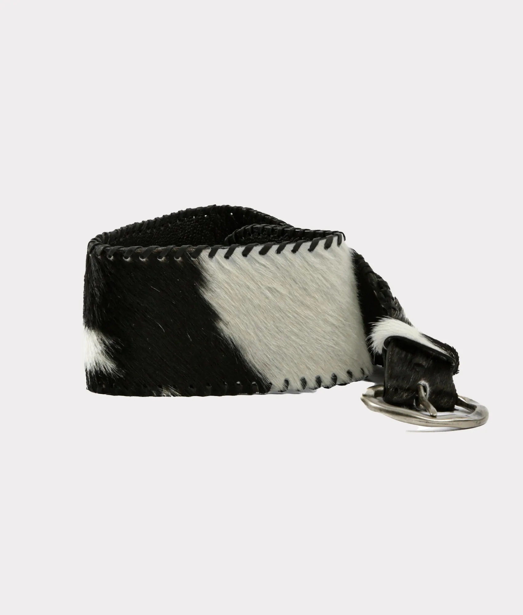 Cowhide Belt :: Black/White