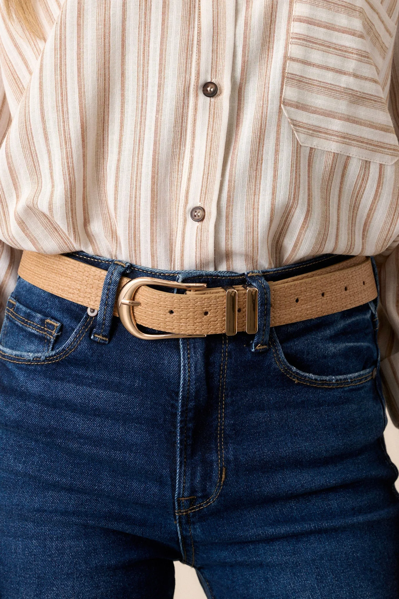 Desert Radiance Tan Woven Textured Belt