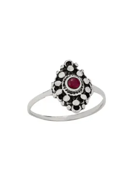 Dotted Ruby Shield Ring