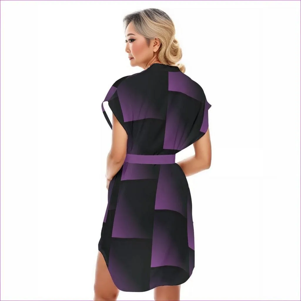 Fade Womens Stand-up Collar Casual Dress With Belt