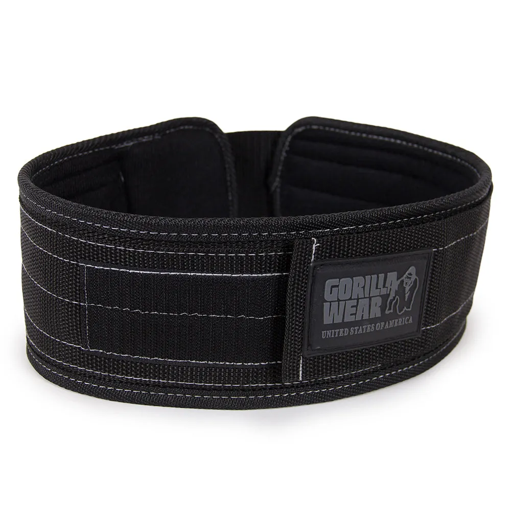 Gorilla Wear 4 Inch Nylon Lifting Belt - Black/Gray