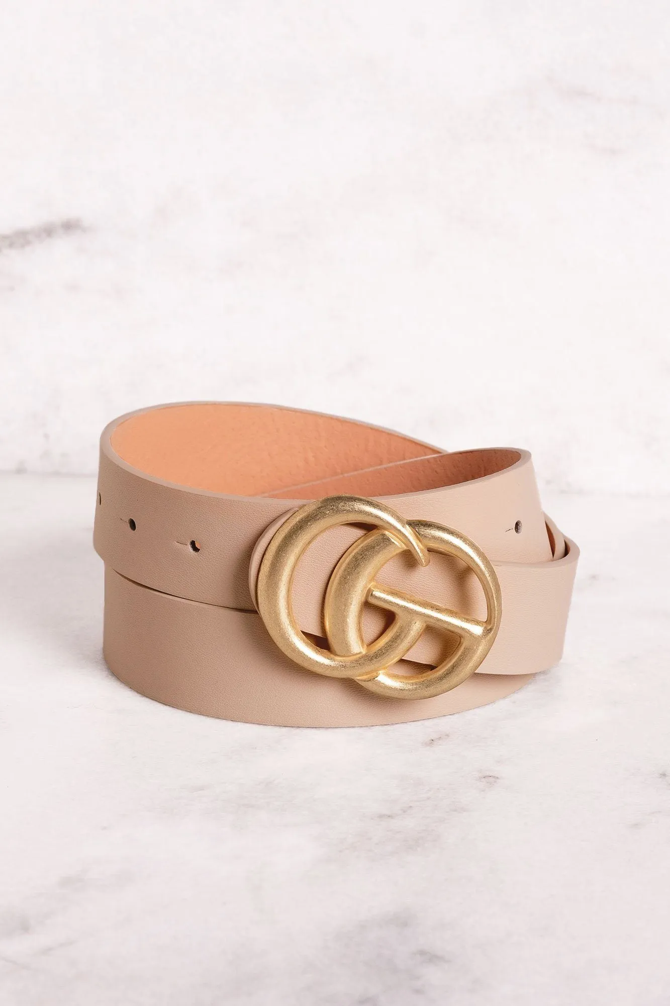 Highlight Taupe Matte Gold Belt