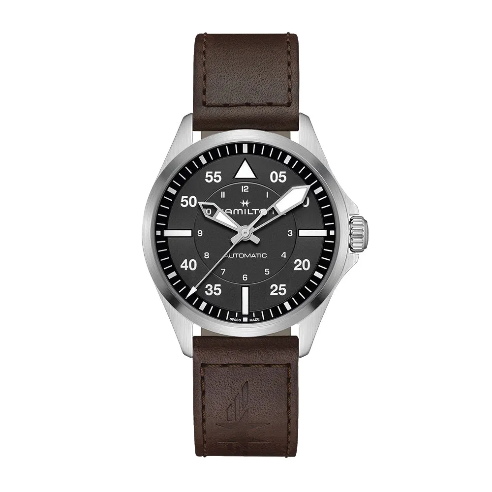 Khaki Aviation Pilot Auto 39mm - Black on Strap