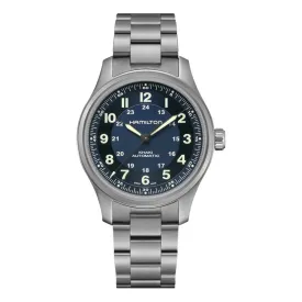 Khaki Field Titanium Auto Blue Dial 42mm