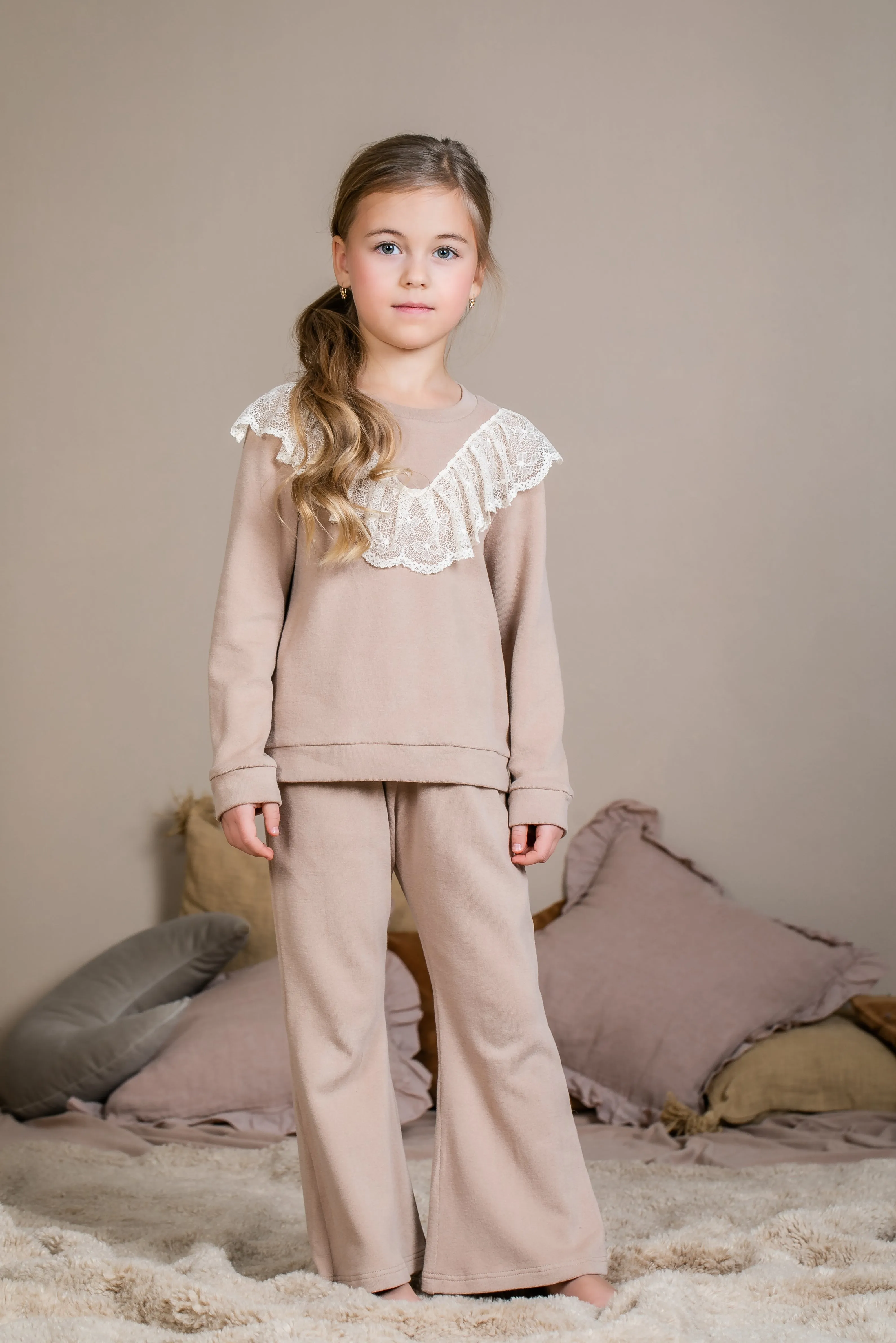 KHERA - GIRLS LOUNGEWEAR SET IN SAND