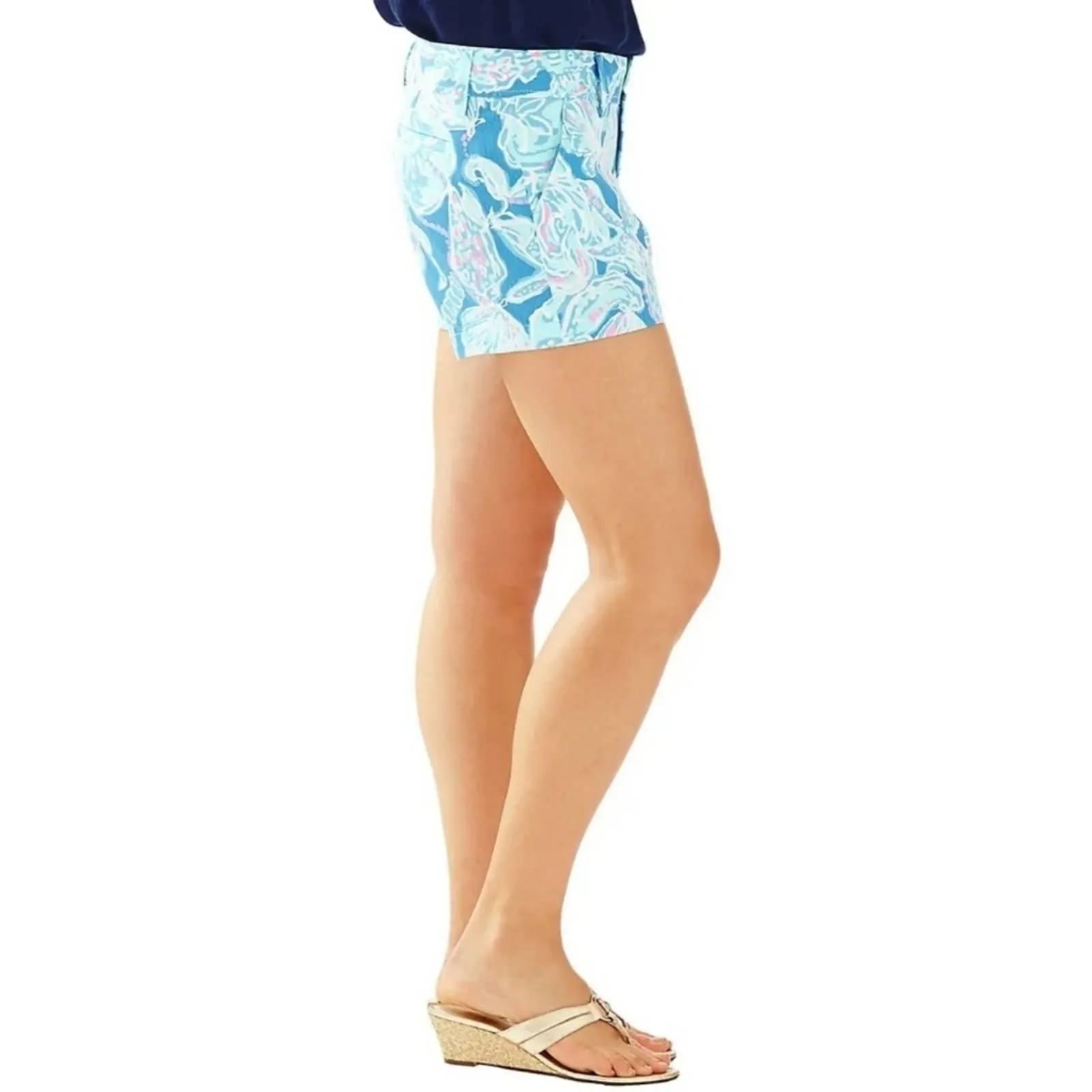 Lilly Pulitzer Bay Blue Into The Deep Print Callahan Shorts