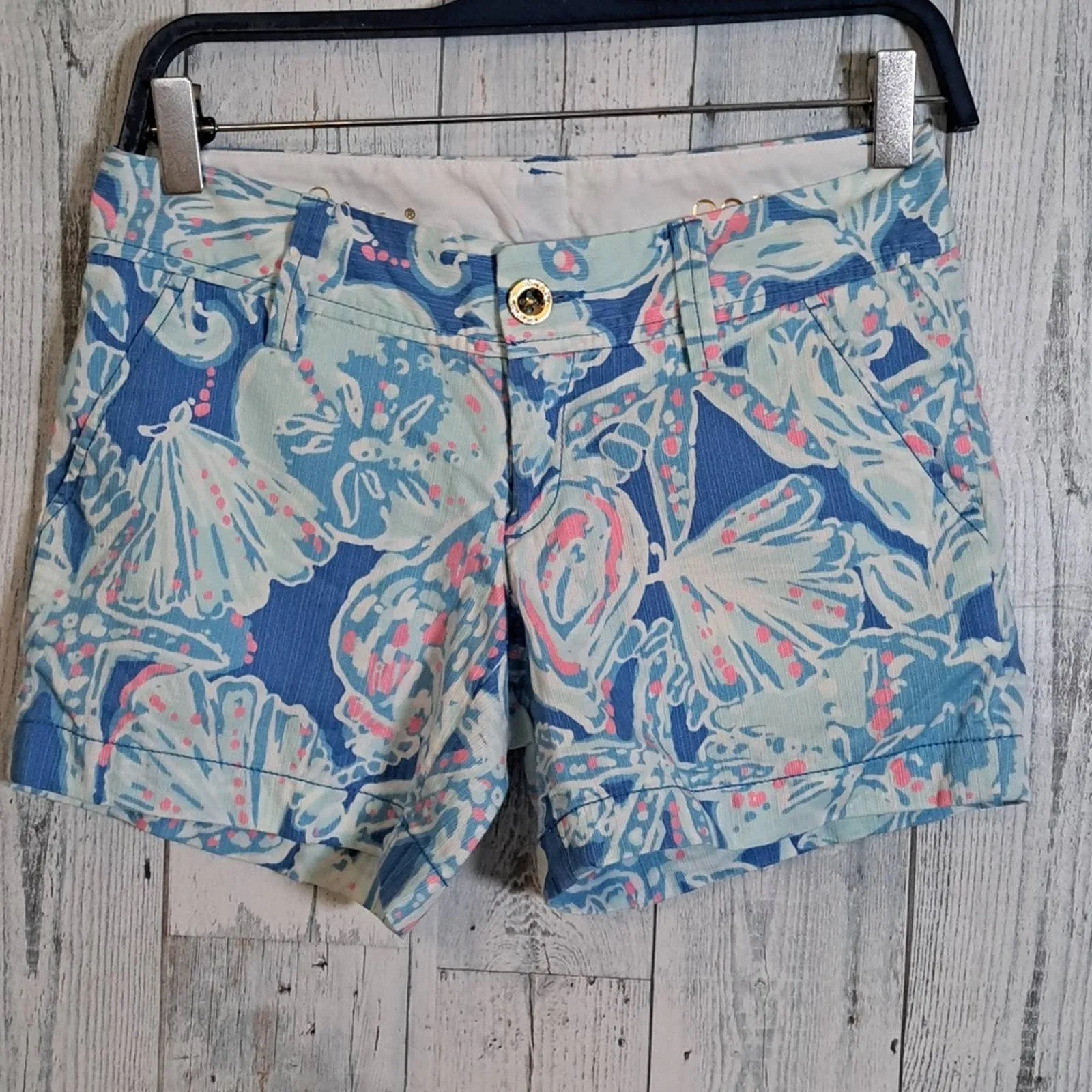 Lilly Pulitzer Bay Blue Into The Deep Print Callahan Shorts