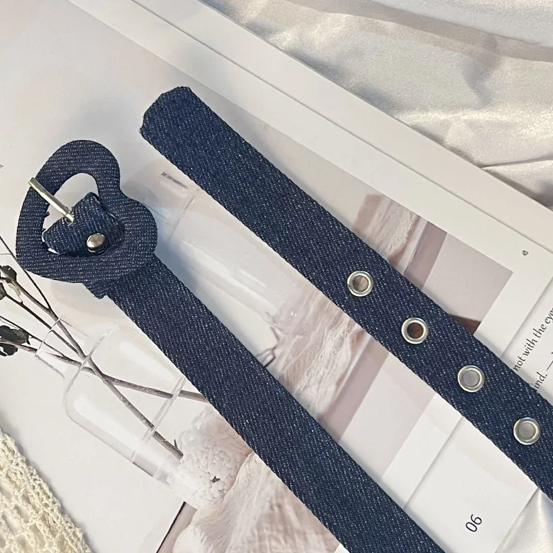 Love Cloth Belt Decoration Jeans Sweet Summer Student New All-Match Fashion Korean Belt