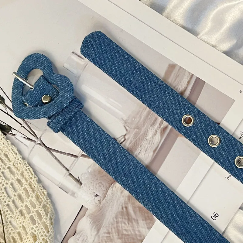 Love Cloth Belt Decoration Jeans Sweet Summer Student New All-Match Fashion Korean Belt