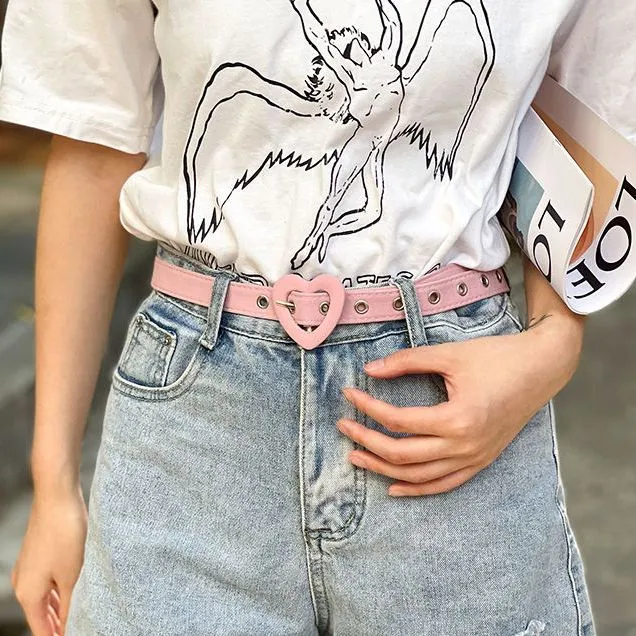 Love Cloth Belt Decoration Jeans Sweet Summer Student New All-Match Fashion Korean Belt