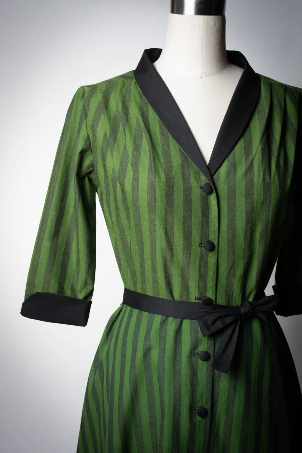 Lucille Dress - Green Stripe