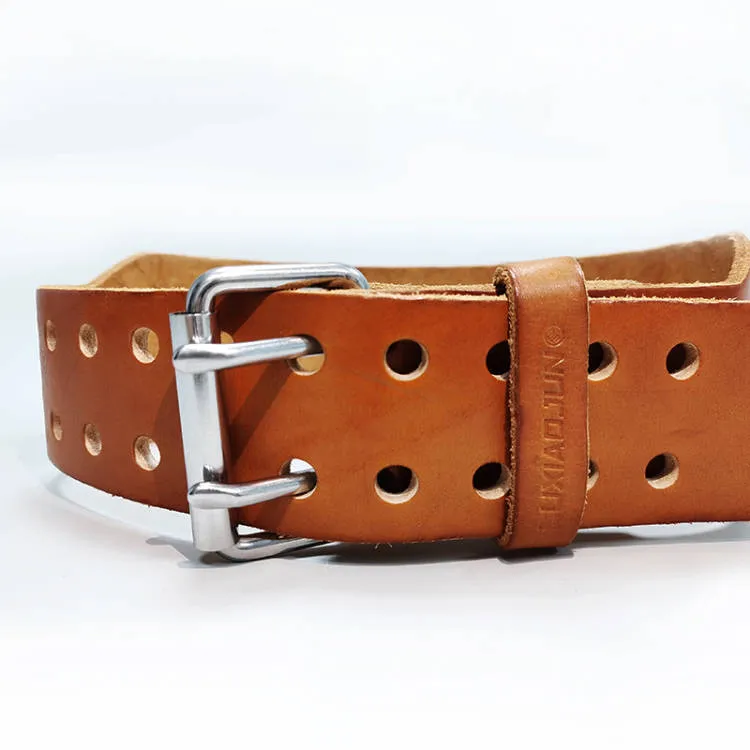 LUXIAOJUN Single-layer Leather Weightlifting Belt