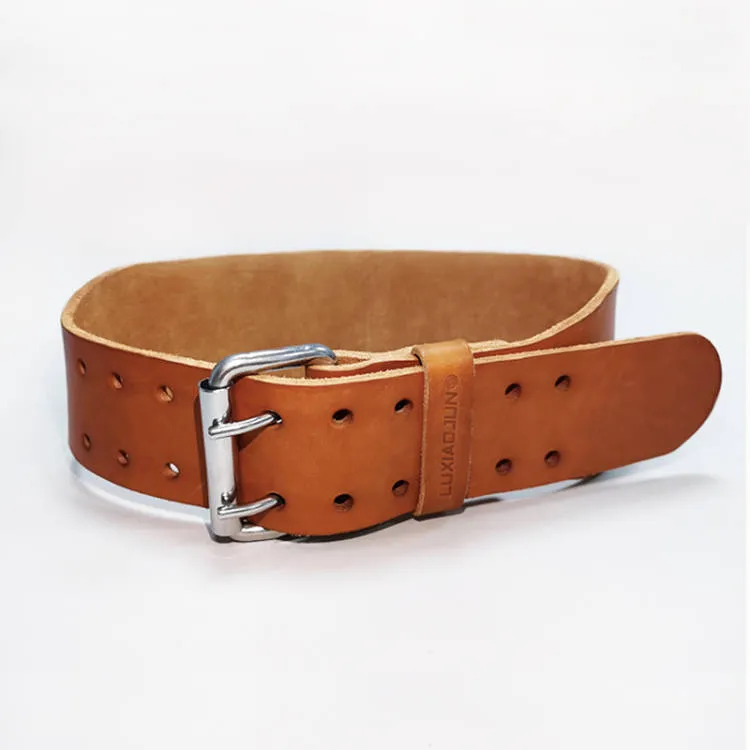 LUXIAOJUN Single-layer Leather Weightlifting Belt