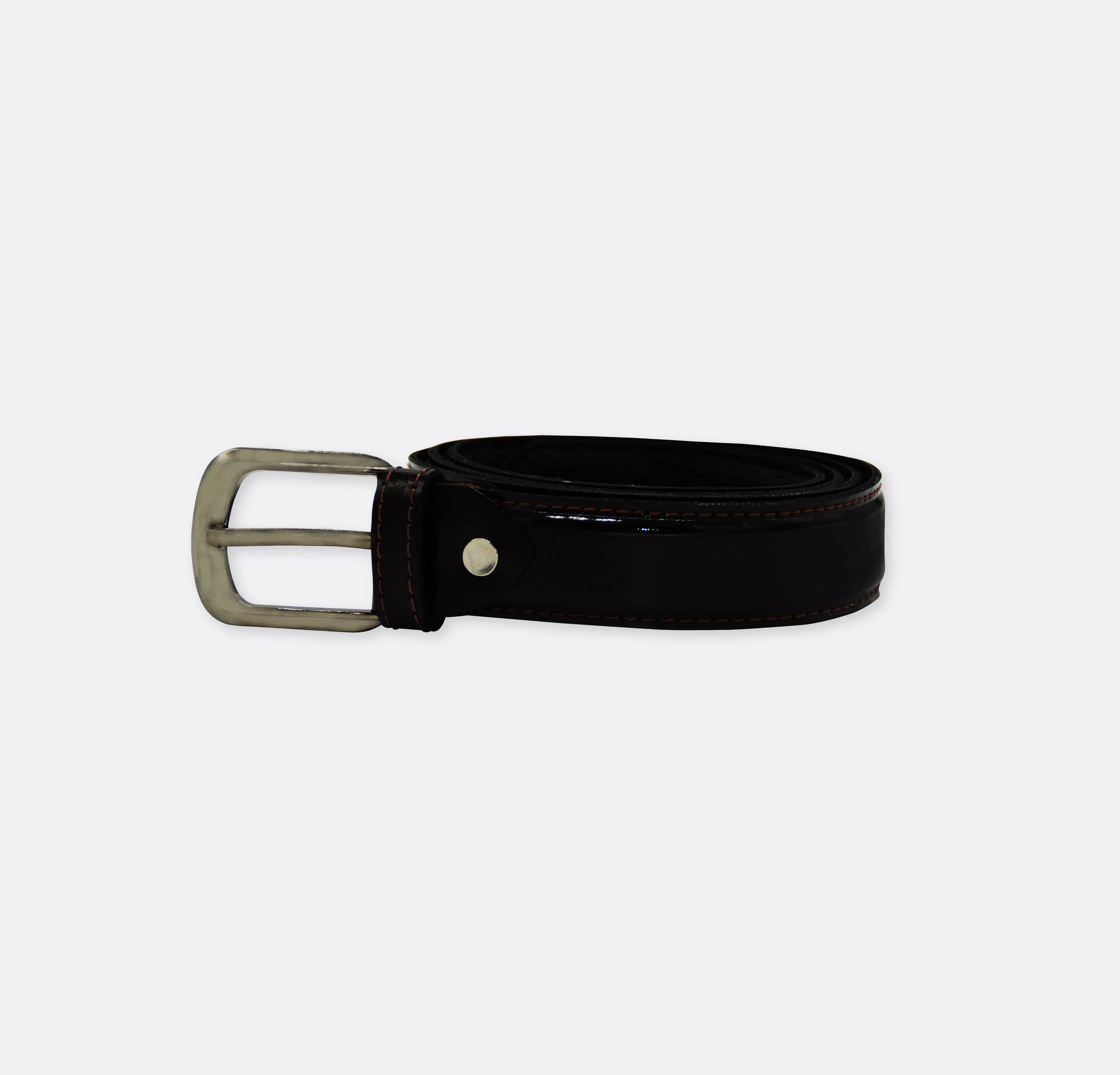 Luxury dark brown leather belt