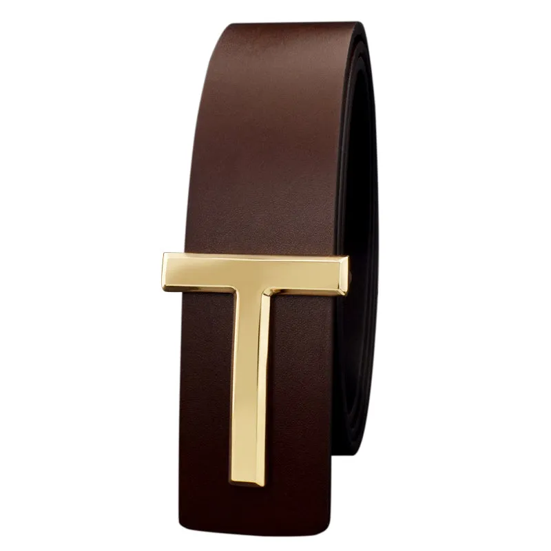 Luxury Famous T Letter Genuine Leather Belt For Men's-JonasParamount