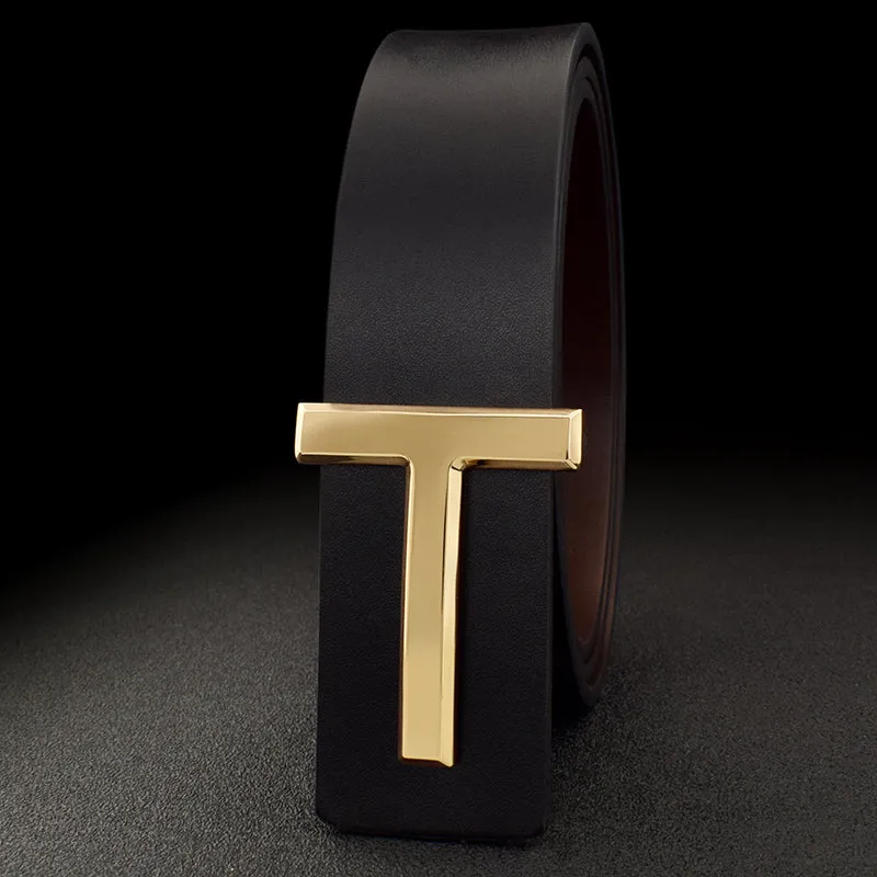 Luxury Famous T Letter Genuine Leather Belt For Men's-JonasParamount