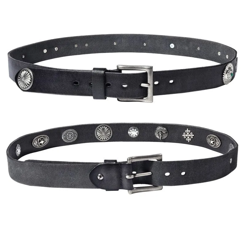 Men's Gothic Metal Floral Rivet Belt