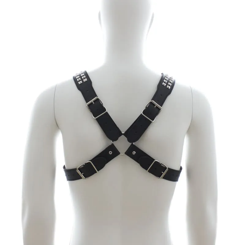 Men's Leather Bondage Binding Strap with Metal Studs