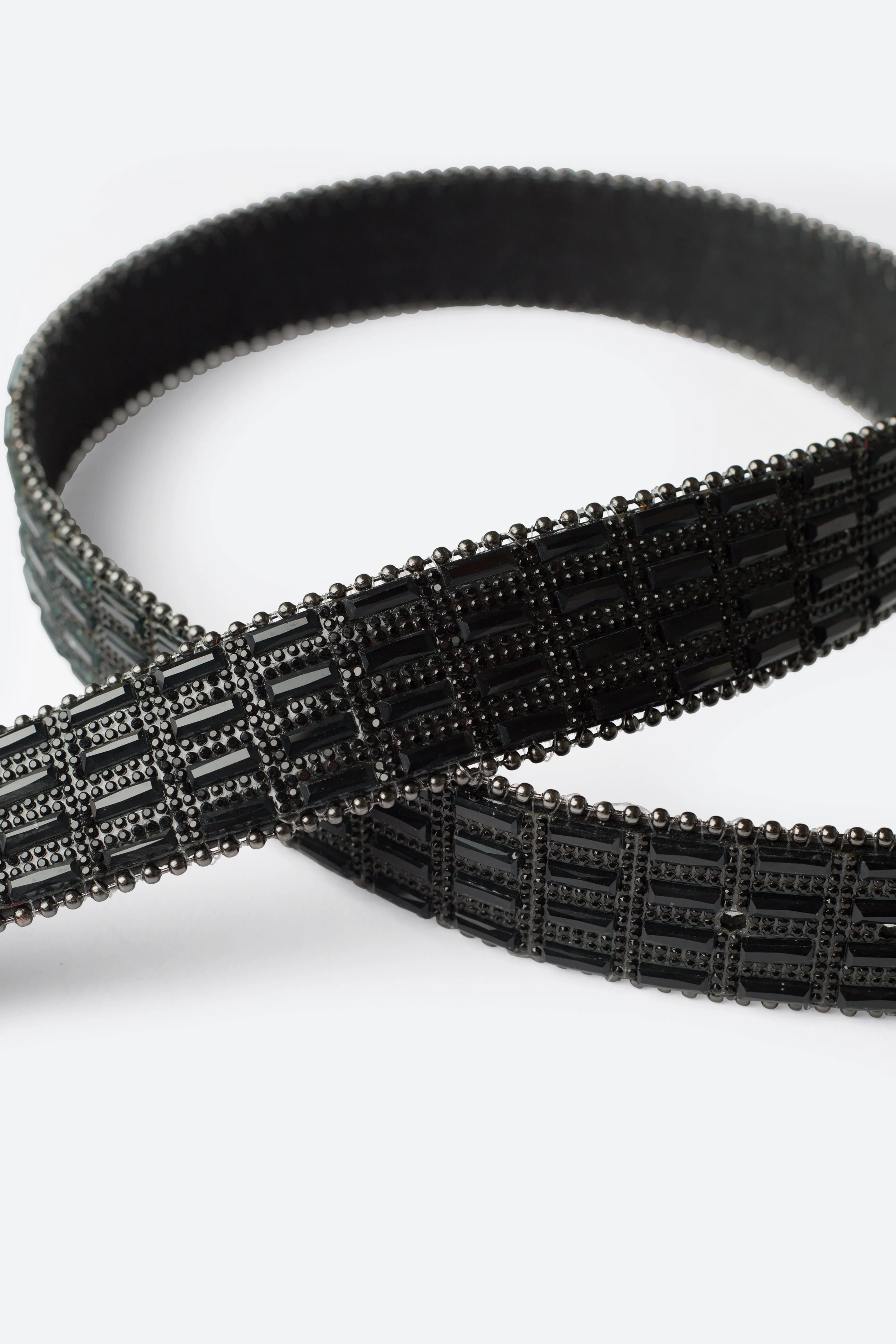 Mirrored Studded Belt - Black