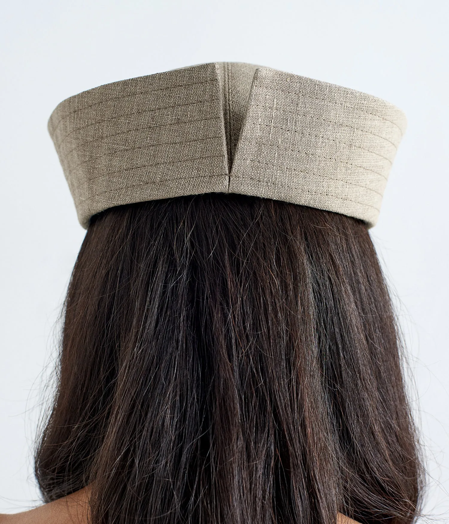 Monogram-embellished Linen Sailor Hat