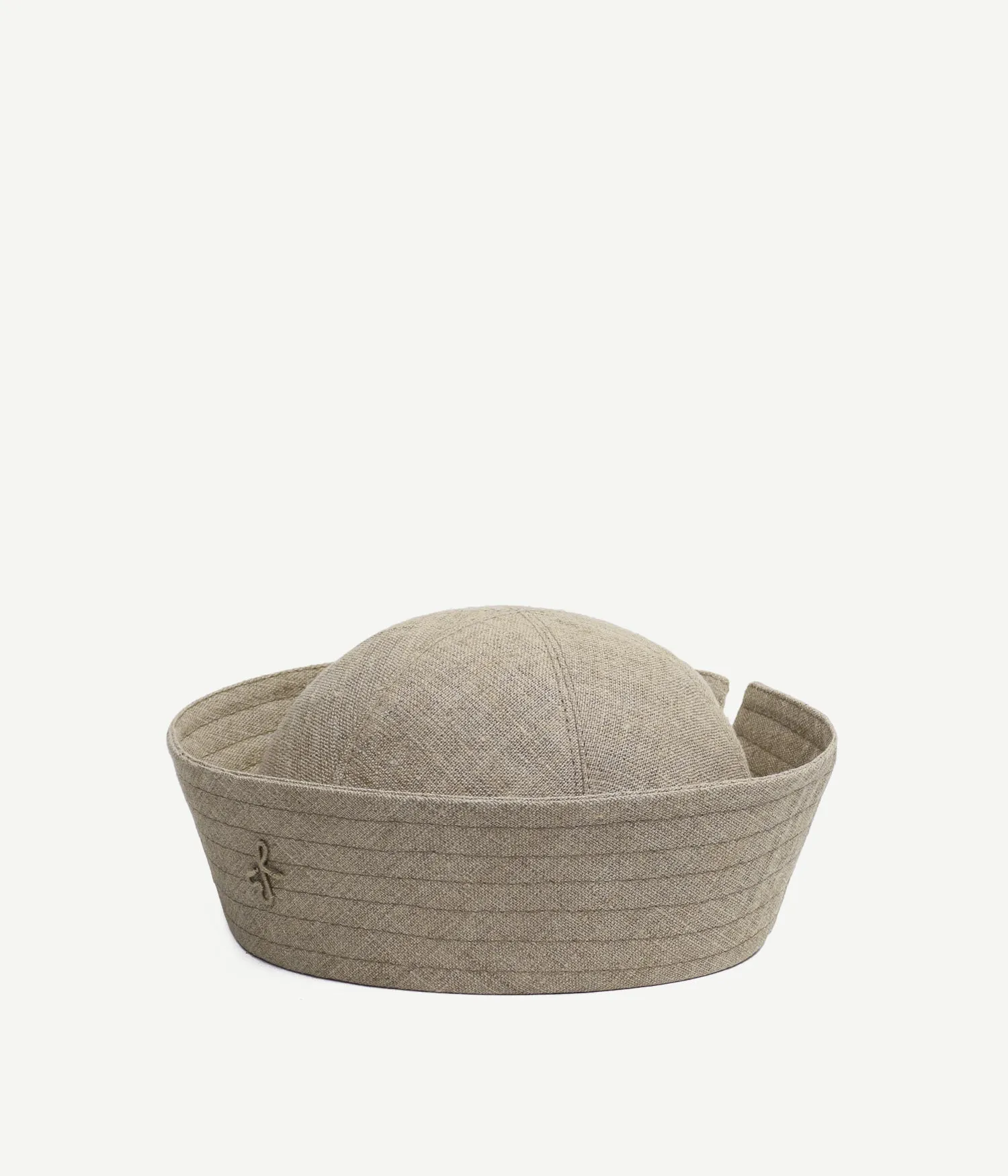 Monogram-embellished Linen Sailor Hat