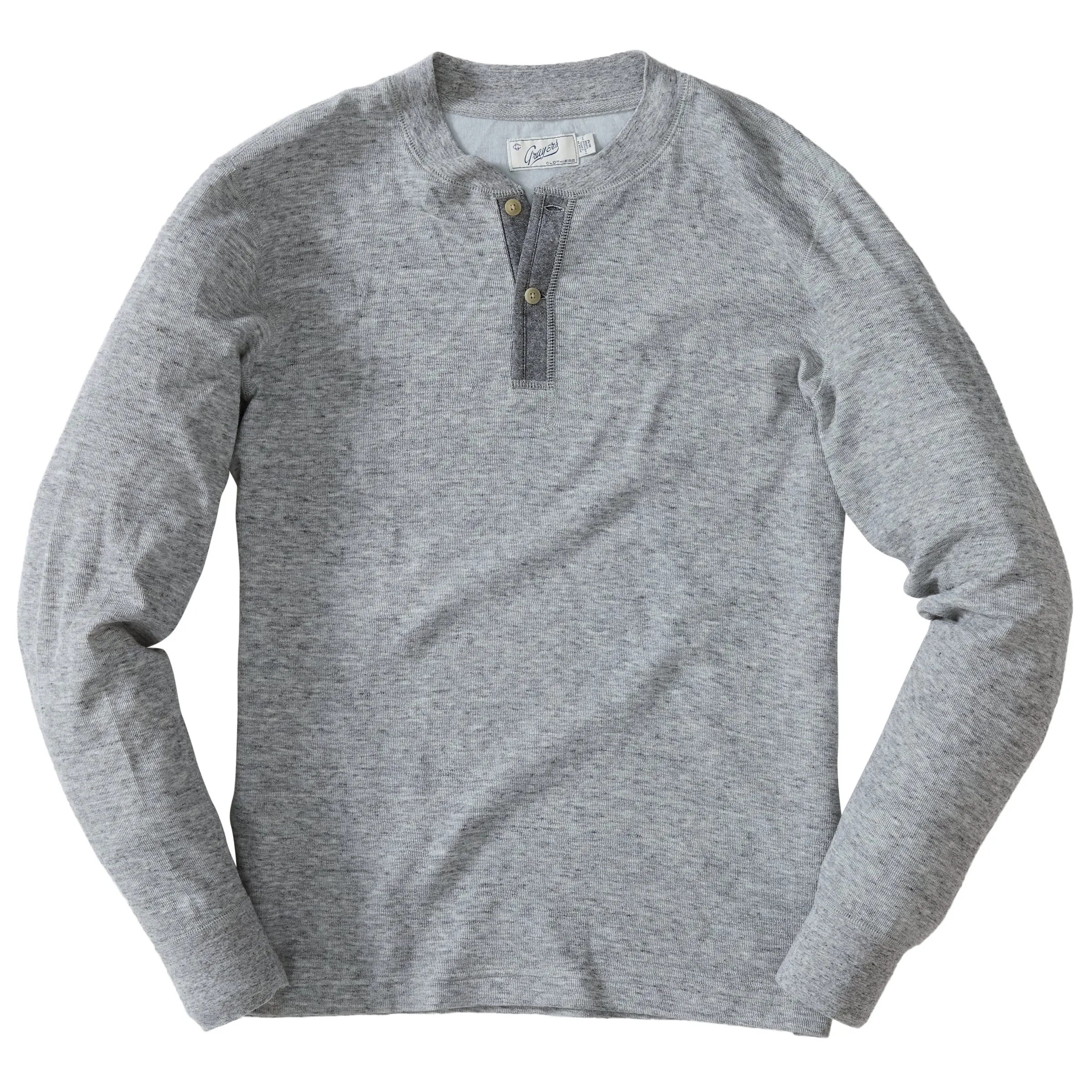 New Windsor Double Cloth Henley - Gray Heather