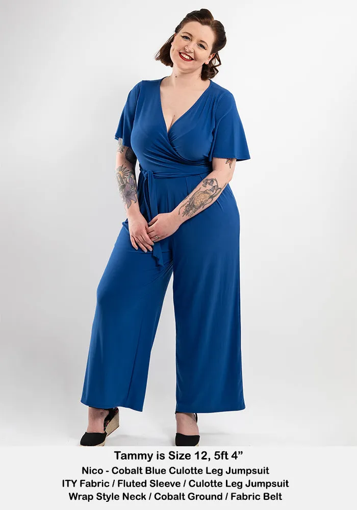 Nico Cobalt Blue Culotte Leg Jumpsuit