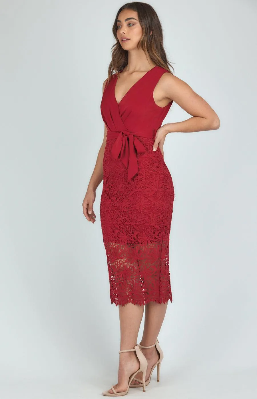 Oprah Midi Dress - Red