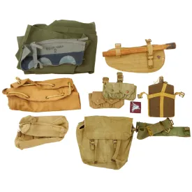 Original British WWII Royal British Army Field Gear Lot - 13 Items