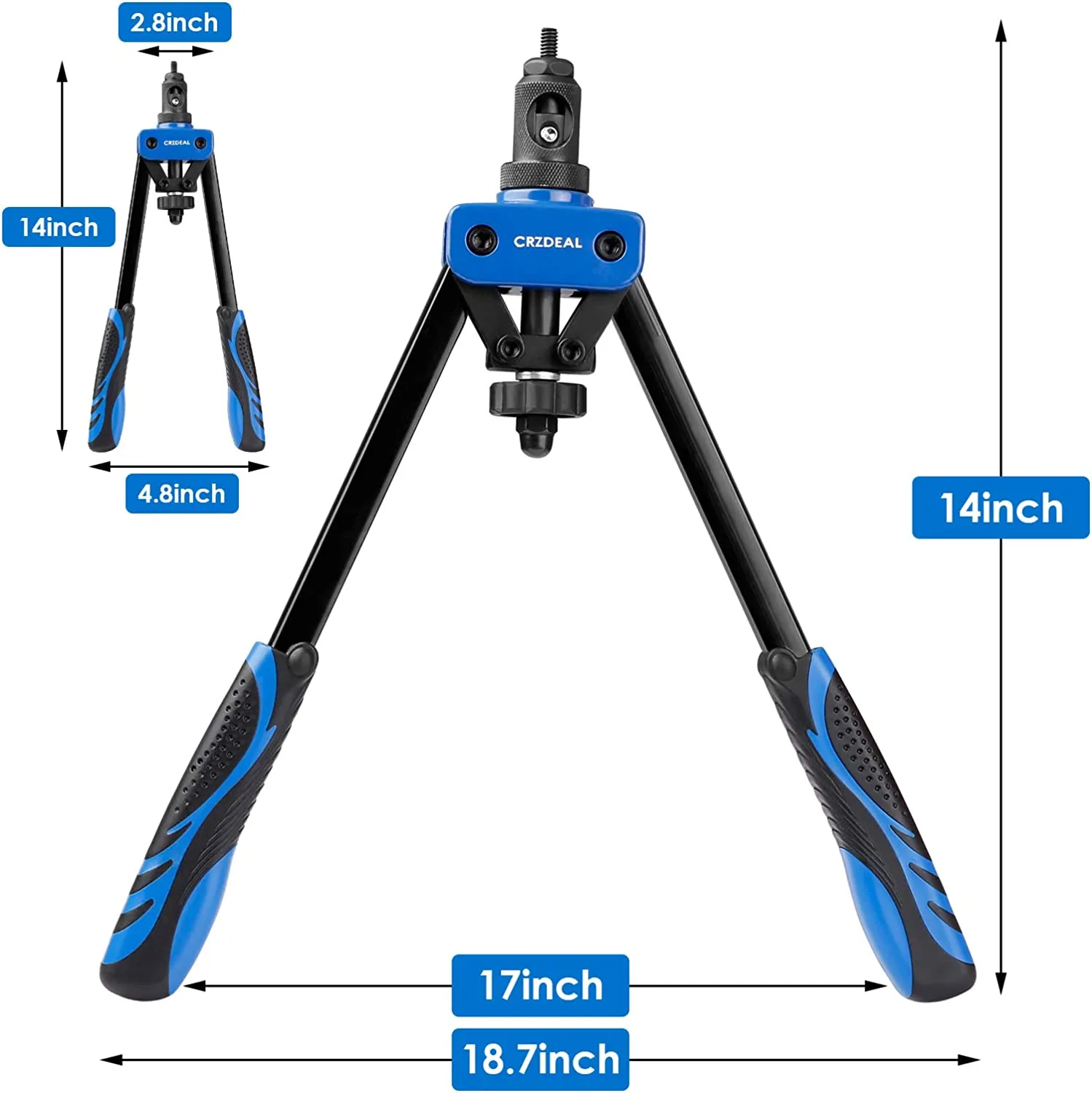 Professional Rivet Nut Setter Kit with 14" Hand Rivet Nut Gun, 6 Changeable Mandrels(M6, M8, M10, 1/4-20, 3/8-16, 5/16-18) & Rugged Carrying Case