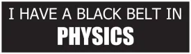 "I Have a Black Belt in Physics" - Bumper Sticker