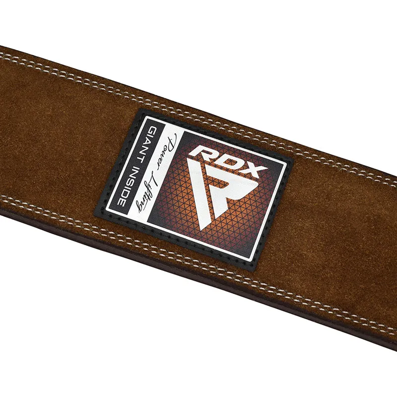 RDX 4PN Suede Leather Brown Powerlifting Belt