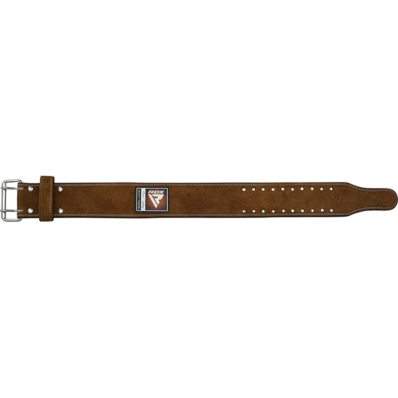 RDX 4PN Suede Leather Brown Powerlifting Belt