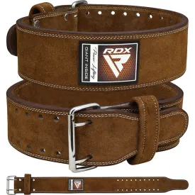 RDX 4PN Suede Leather Brown Powerlifting Belt