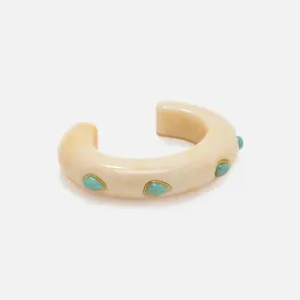 Ridge Cuff in Alabaster and Amazonite