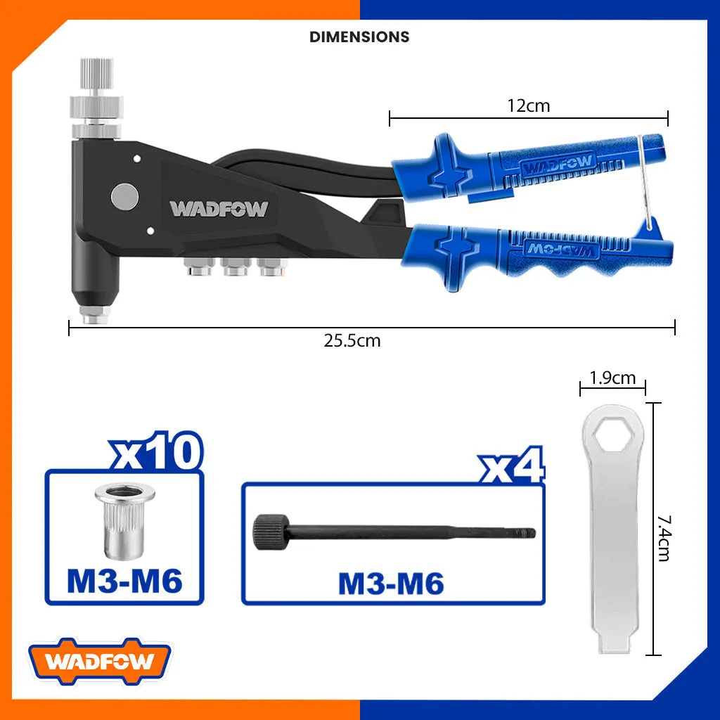 Set of 4pcs Rivet Nut Gun Kit 10.5inches WHR5710