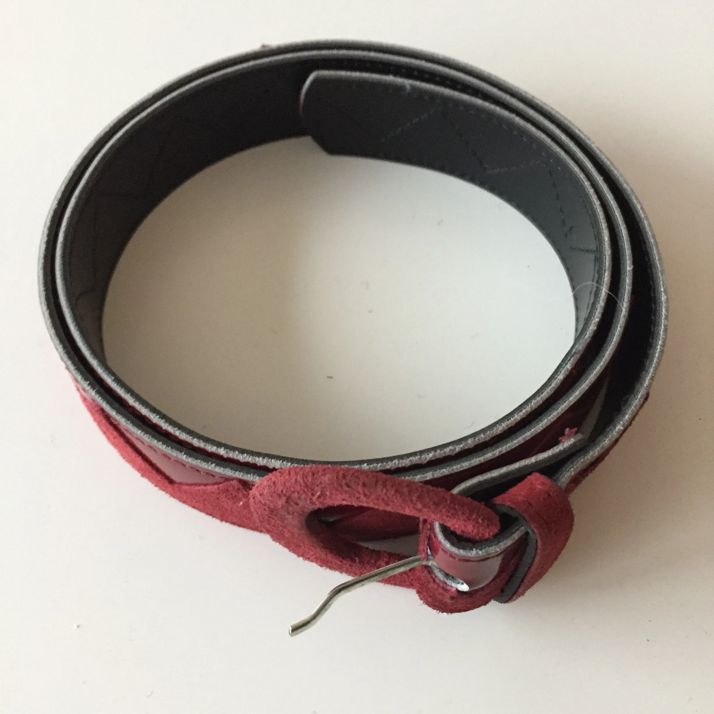 Suede and leather belt