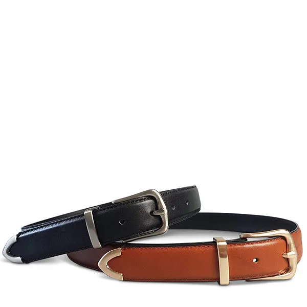 Surry Hills | Women's Tan Leather Belt with Gold Buckle