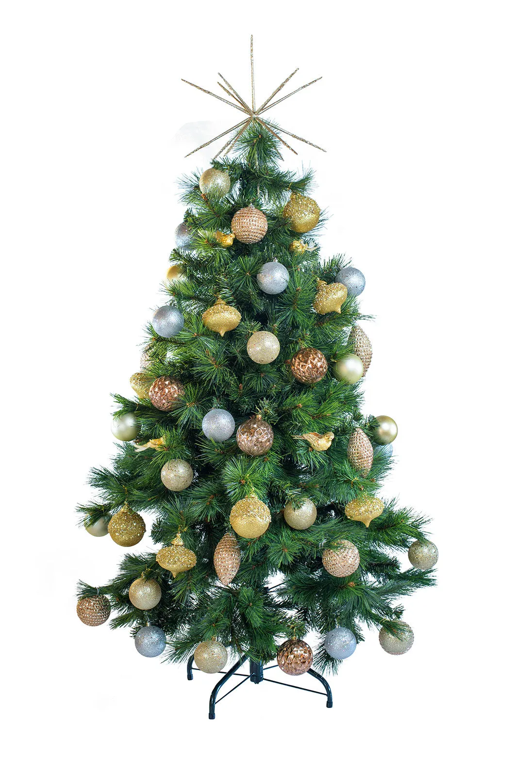 Tabletop 'Metallic' artificial decorated Christmas Tree - Hire