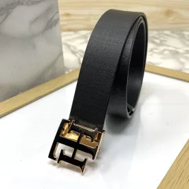 TH Pattern Leather Strap Belt-JonasParamount