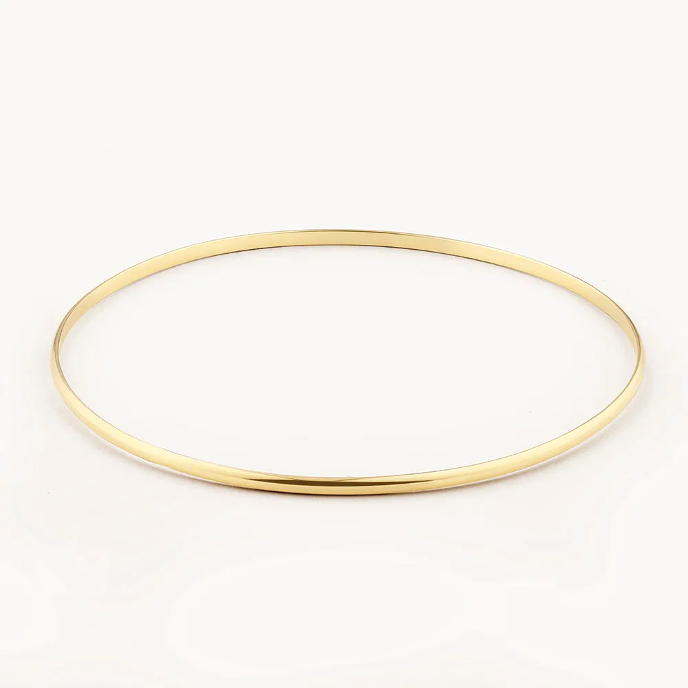 Thin Plain Bangle in 10k Gold