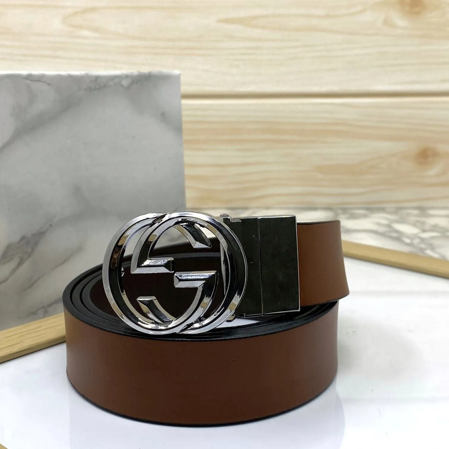 Trendy Round Leather Strap Belt For Men-JonasParamount