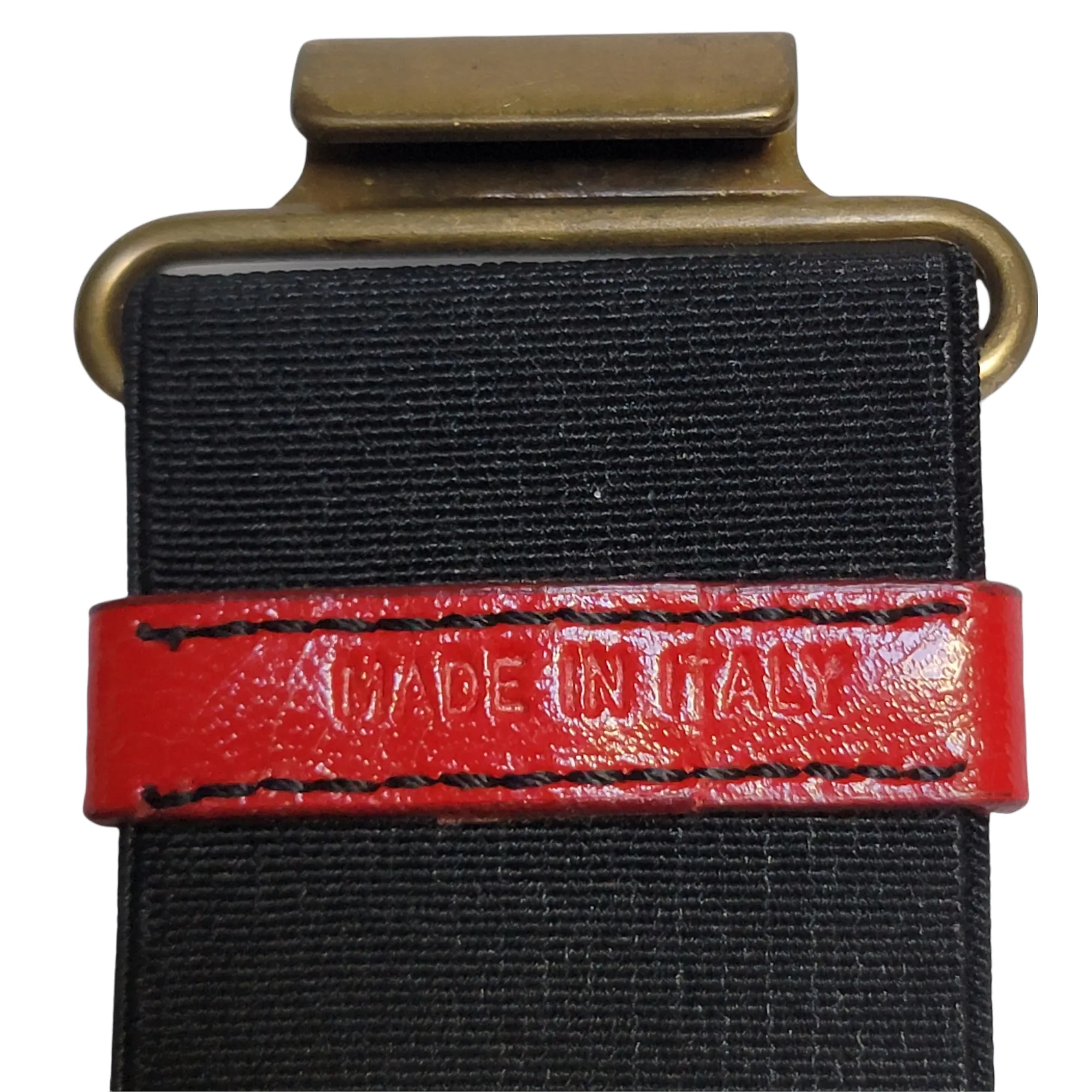 Vintage 1990's Miu Miu Stretch Belt with Red Leather Accent Made in Italy