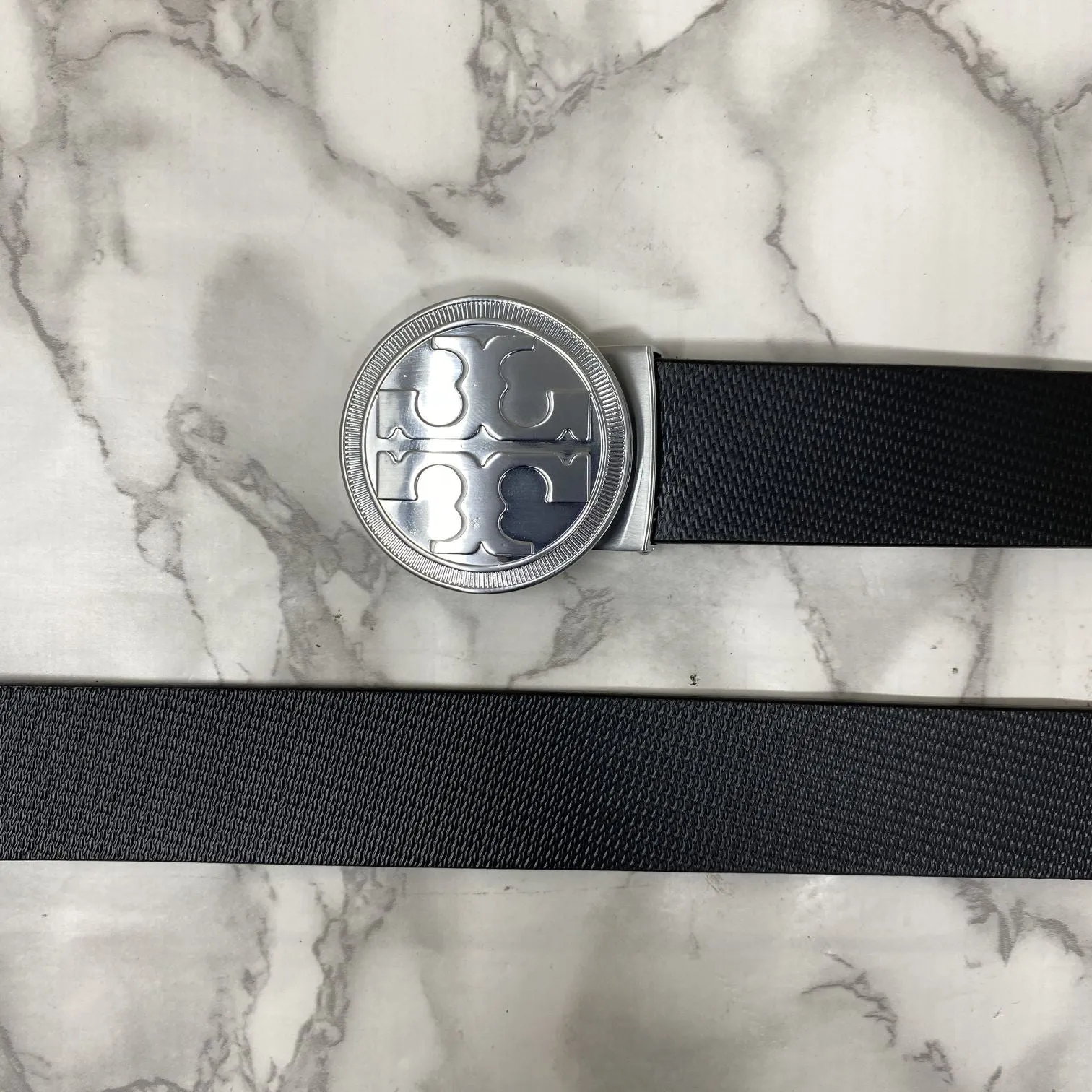 Vintage Round Buckle Belt With Leather Strap-JonasParamount