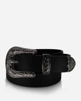 Western Belt Black/Silver