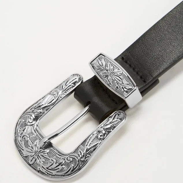 Western Belt Black/Silver