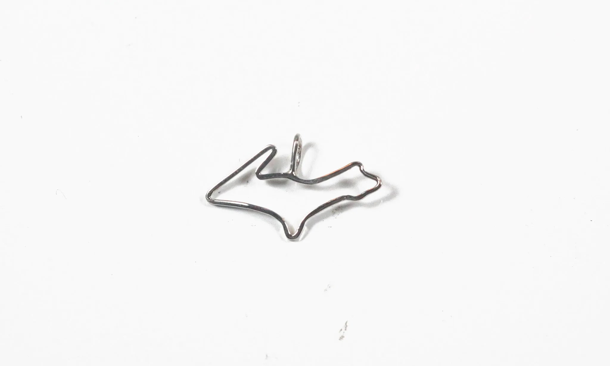 White Gold Upper Peninsula Outline Pendant