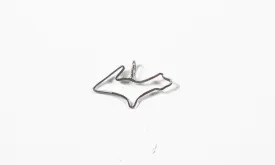 White Gold Upper Peninsula Outline Pendant